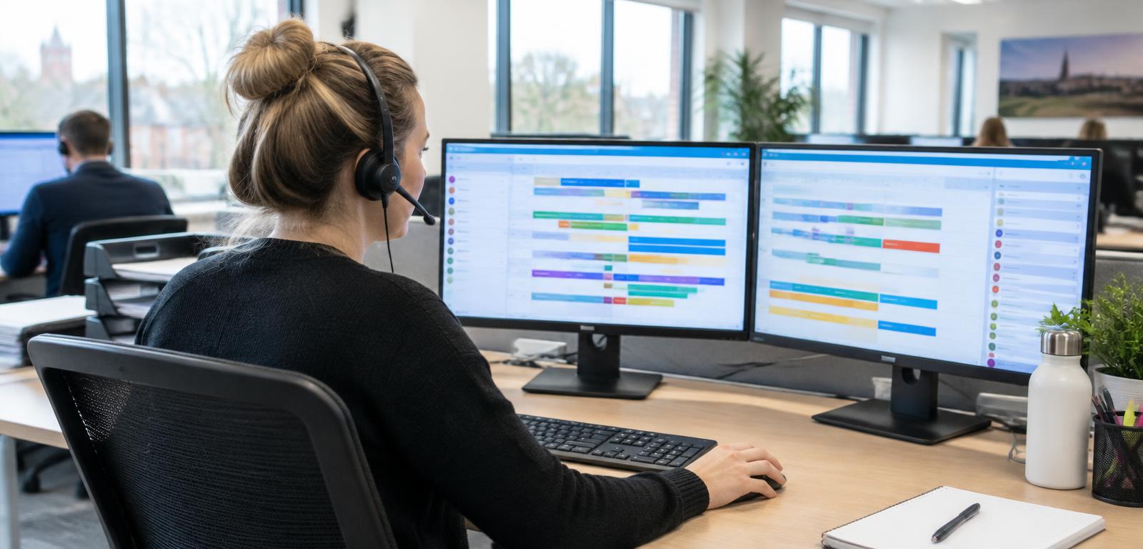 Service planner building the day on a dispatch board